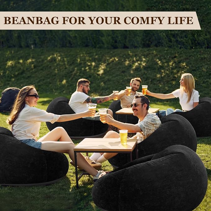 Realspring Inflatable Bean Bag Chairs Outdoor Blow up Camping Chairs Inflatable - Image 6