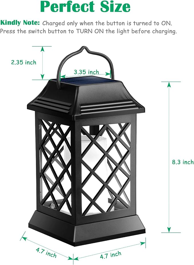 TomCare Solar Lights Outdoor Flickering Flame Metal Solar Lantern Outdoor - Image 4