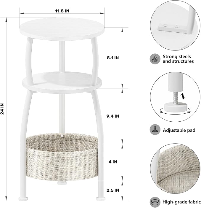Small Round Side Table for Living Room - Image 3