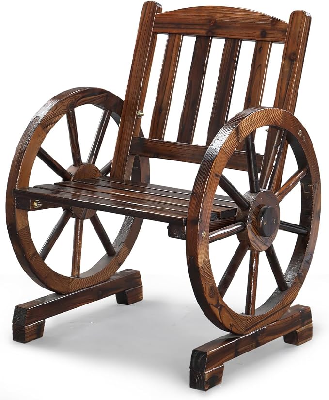 VINGLI Rustic Wooden Patio Chair by VINGLI