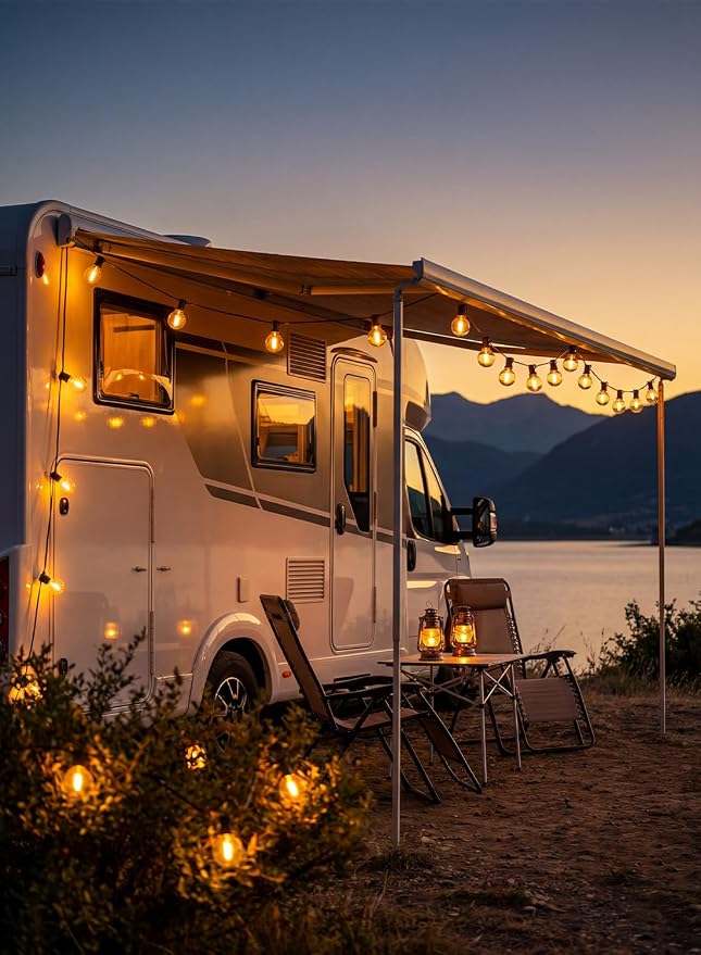 SUNSGNE 25FT Brown Outdoor String Lights, Shatterproof LED Globe String Lights - Image 7