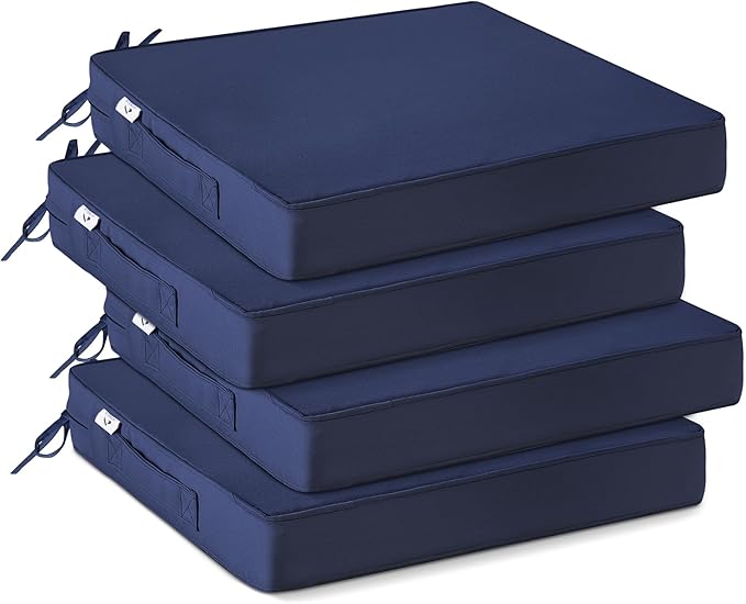 Outdoor Chair Cushions Set of 4 -Waterproof Outdoor Seat Cushions by IPYNBAP