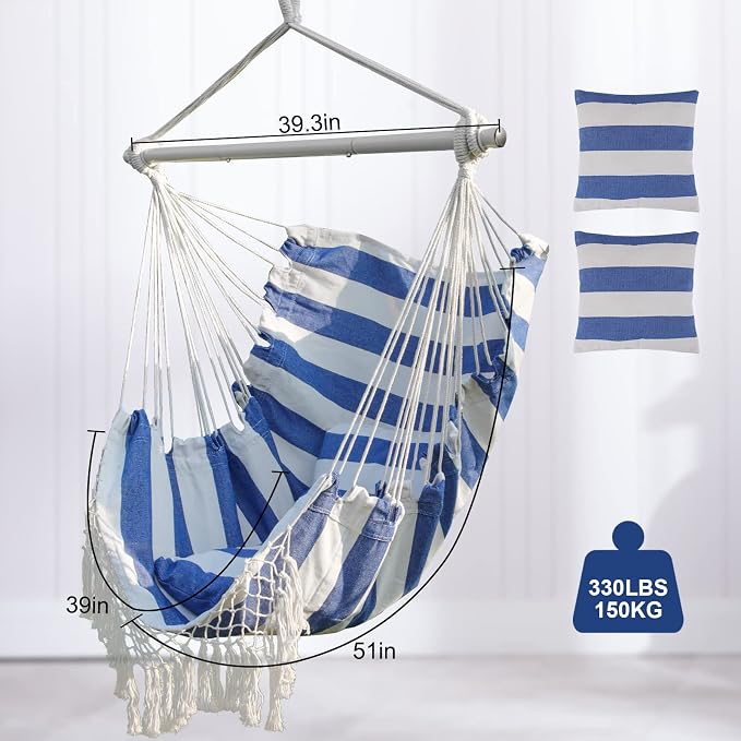 Hammock Chair, Hanging Rope Swing Seat - Image 3