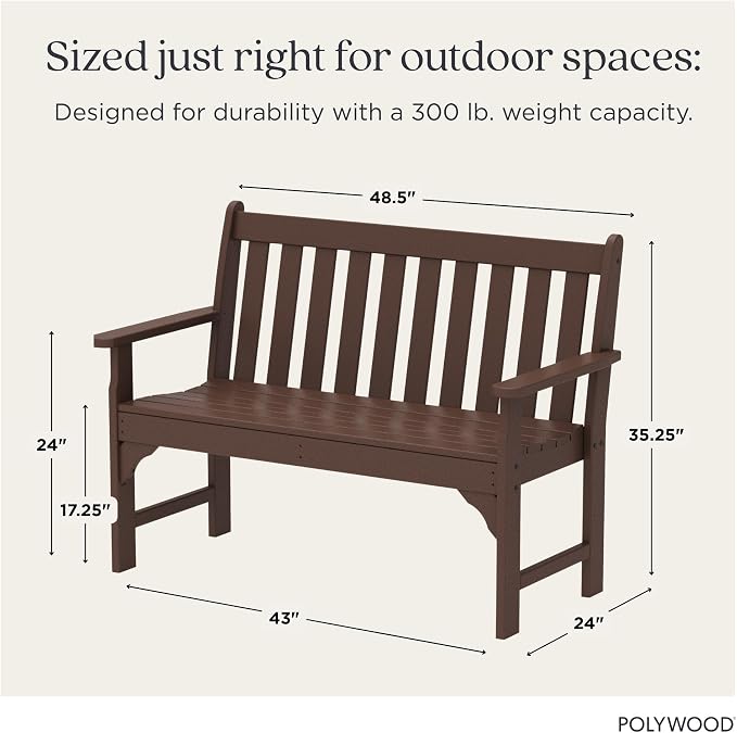 POLYWOOD GNB48MA Vineyard 48" Bench - Image 4