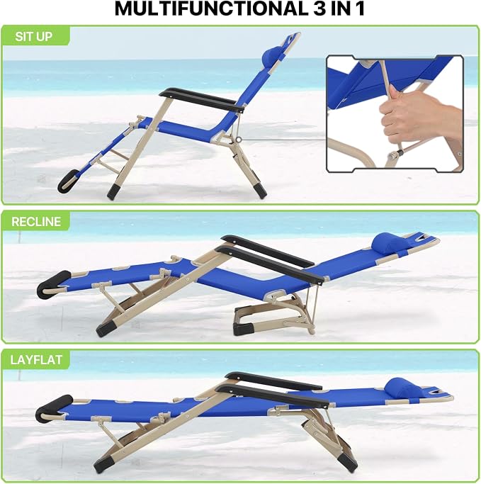 Magshion Folding Patio Chairs Set of 2, Outdoor Lounge Chair - Image 5