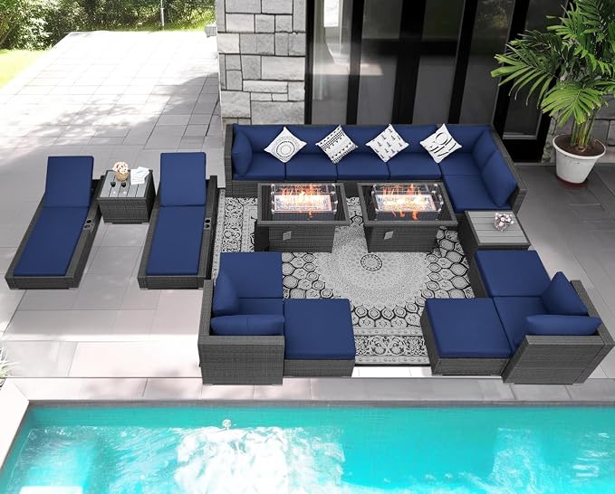 NICESOUL 18 Piece Extra Large Luxury Patio Furniture Set - Image 3