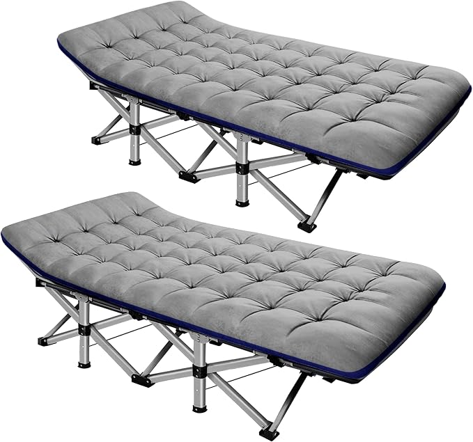 ABORON Camping Cot for Adult 28" Extra Wide, 2PK Heavy-Duty 1200D Oxford Cot by ABORON