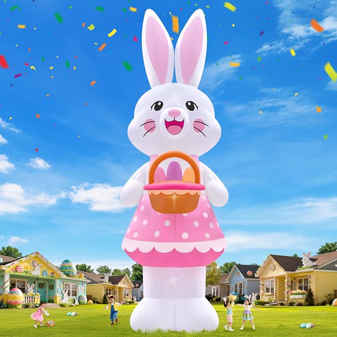 Lanstics 20FT Easter Inflatable Giant Bunny Inflatable by Kalolary