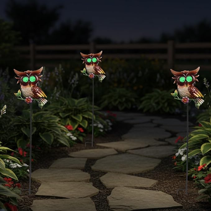 Solar Owl Garden Stakes Decorative - Image 9
