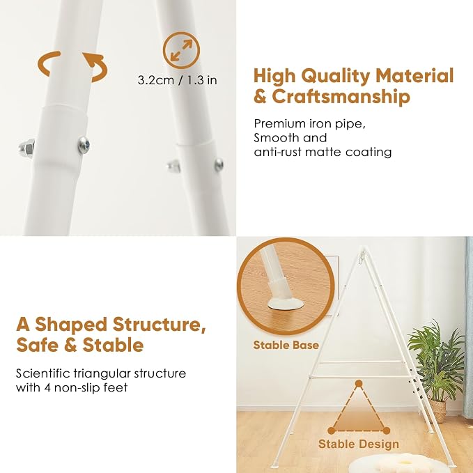 Foldable Hammock Stand, Portable Chair Stand, Heavy Duty Folding Frame - Image 3