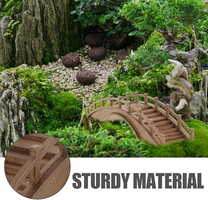 Miniature Wooden Arch Bridge Figurine - Image 4