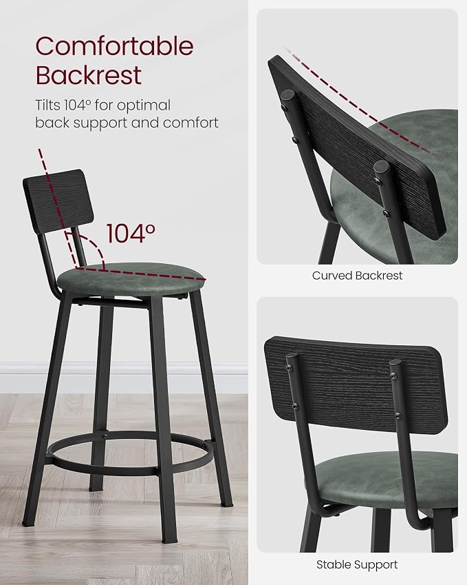 VASAGLE Bar Stools, 29.7-Inch Barstools - Image 7