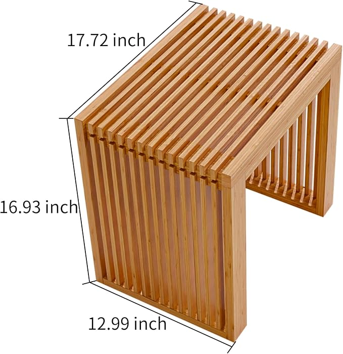 Bamboo Dining Bench Indoor Small Bench Entryway Shoe Rack Bench, Outdoor Modern - Image 3