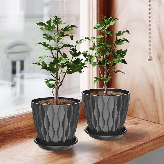 6 Pack 6 Inch Indoor Plant Pots - Image 8