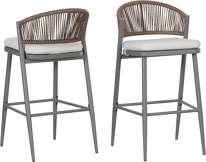 Christopher Knight Home Hearth 30.25" H Patio Barstools Set of 2, Woven Wicker - Image 5