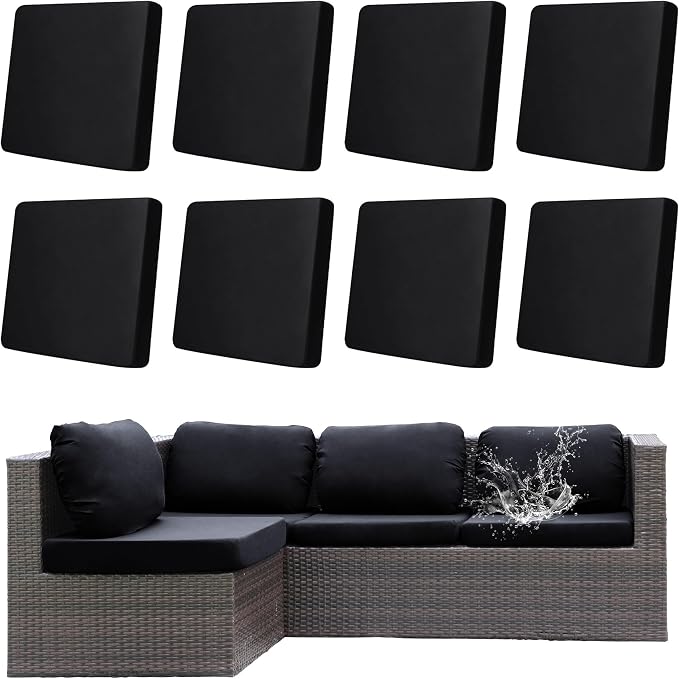 8Pcs Outdoor Cushion Covers, Patio Cushion Covers, Stretch Elastic Slipcovers by dreahoteztil