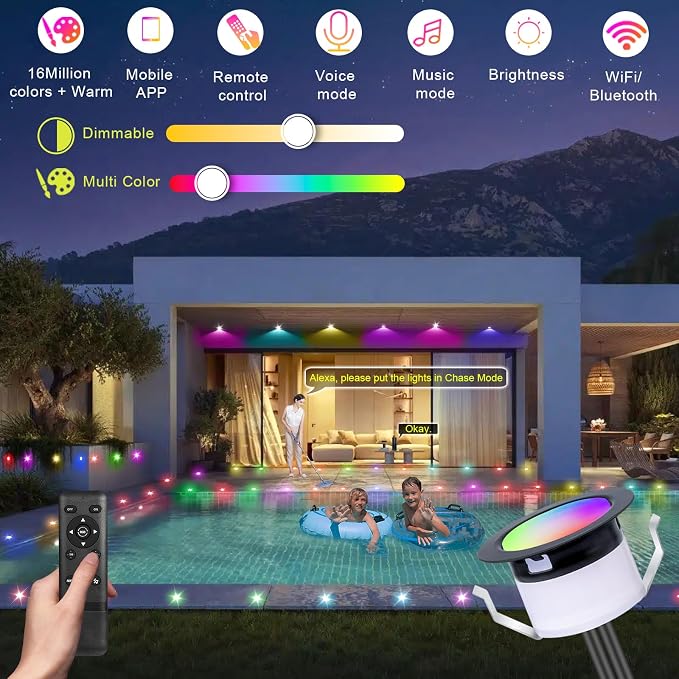 FVTLED Single Dynamic RGBW LED Deck Light, Φ1.22 Low Voltage RGBW Multi-Color - Image 5