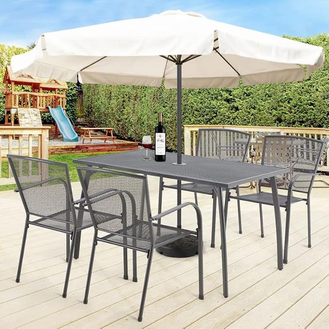 AECOJOY 5 Piece Outdoor Table and Chair, Patio Outdoor Dining Set - Image 2