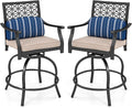 Giantex Outdoor Bar Stools Set of 2, Metal Patio Bar Chairs by Giantex