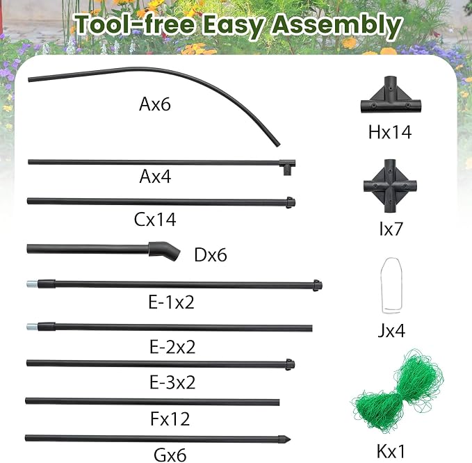 Happygrill Metal Garden Arch Trellis - Image 7