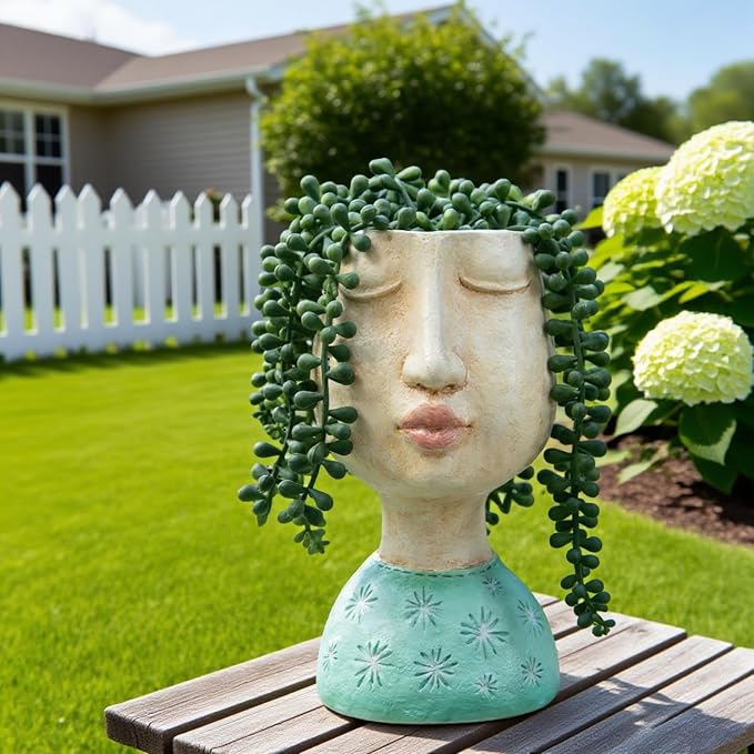 DiliComing Resin Face Planters Pots Head - Image 2