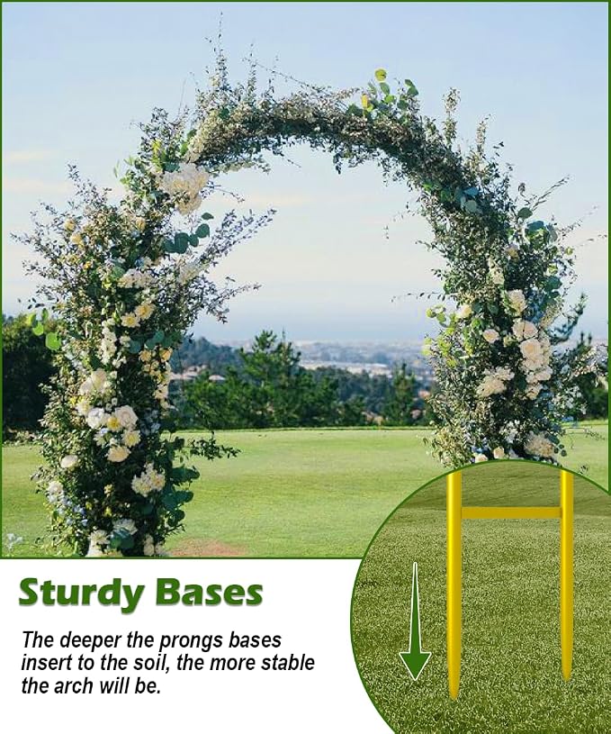 Queension Metal Wedding Arch for Ceremony Party Decoration 7Ft Wide 7.7Ft High - Image 4