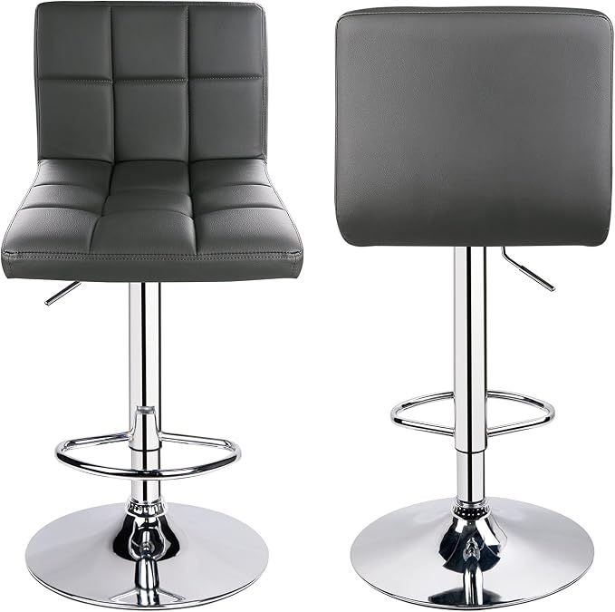 Leopard Bar Stools, Modern PU Leather Adjustable Swivel Bar Stool - Image 4
