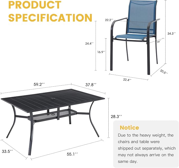VICLLAX 7 Pieces Patio Dining Set - Image 7