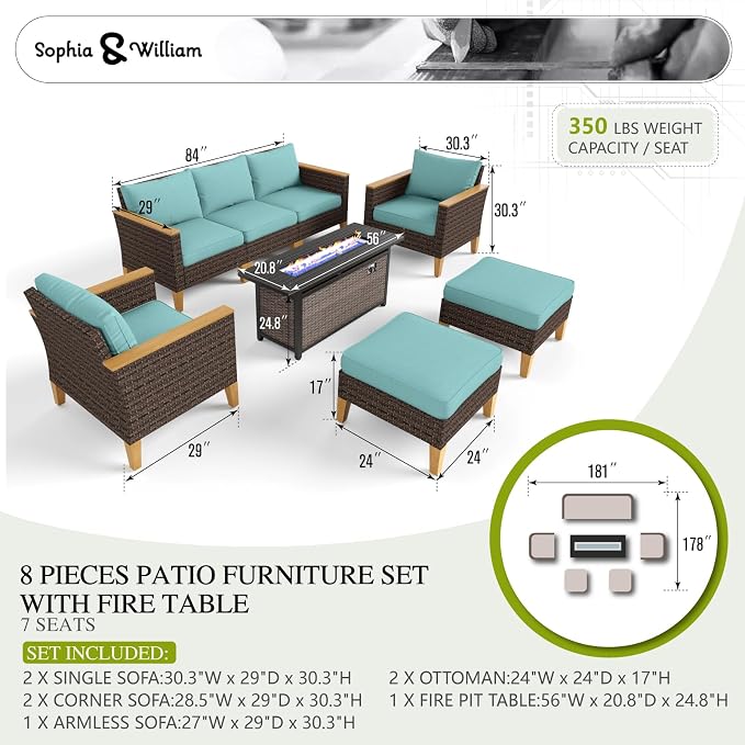 Sophia & William Patio Furniture Set - Image 7