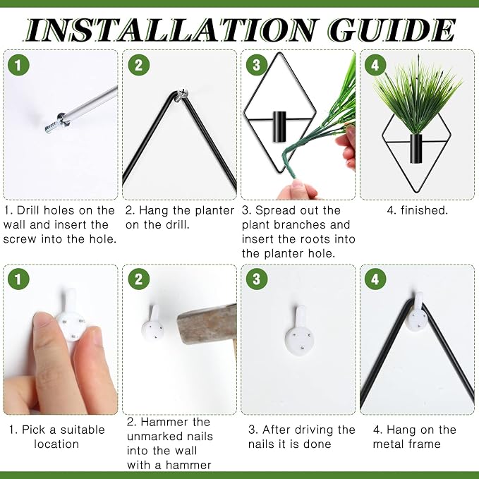 4 Pcs Wall Decor Hanging Planters - Image 3