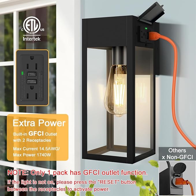 2 Pack Porch Lights Outdoor Wall Sconce, Outdoor Light - Image 2