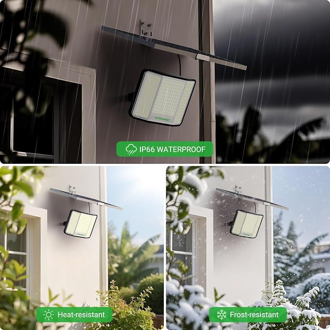 intelamp Solar Flood Lights Outdoor Waterproof, 20000mAh 2000LM Floodlight - Image 6