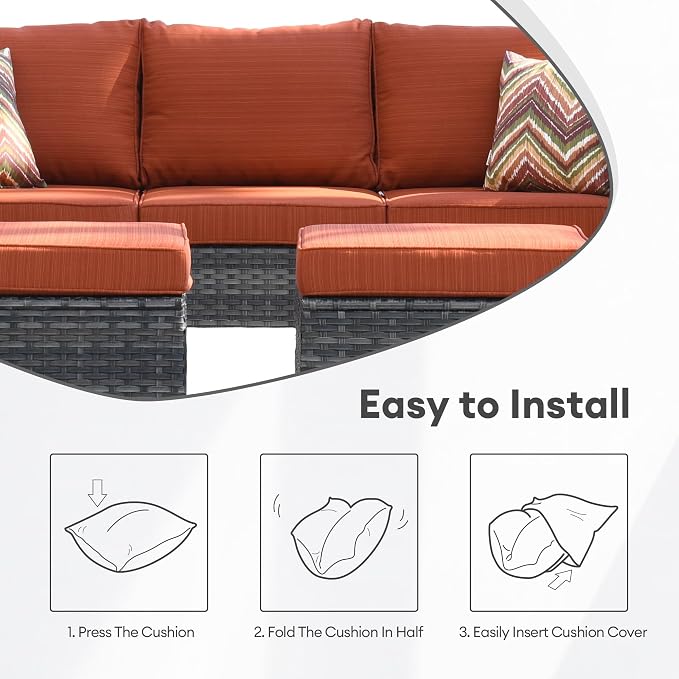 ovios Patio Cushion Covers, Waterproof Cushion Cover - Image 6