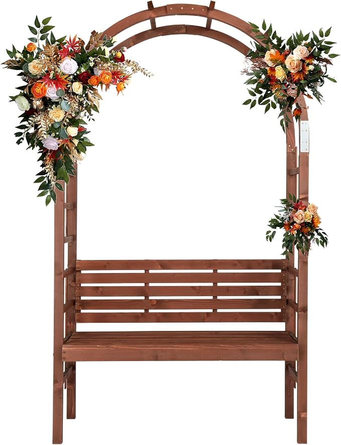 6.8FT Garden Arch with Bench, Arbor Arch - Image 9