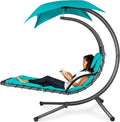 Best Choice Products Outdoor Hanging Curved Steel Chaise Lounge Chair Swing by BestChoiceProducts