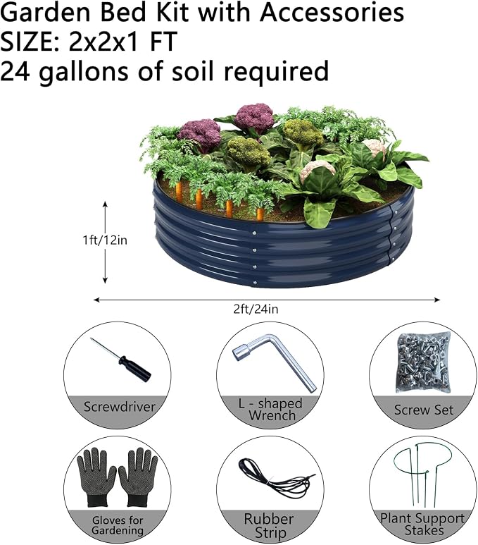 Galvanized Metal Planter Raised Garden Bed Kit - Image 2