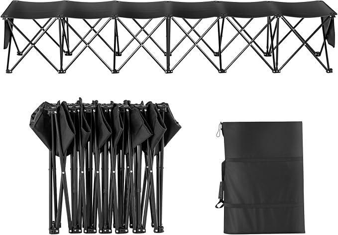 VEVOR Portable Folding Bench, 6 Seats Foldable Sideline Bench, Outdoor Camping - Image 10
