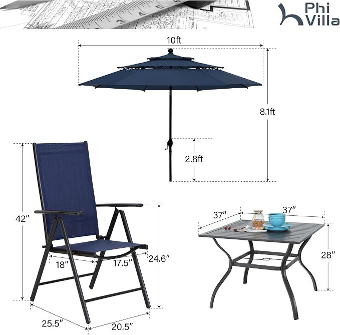 PHI VILLA Outdoor Dining Furniture Set - Image 9