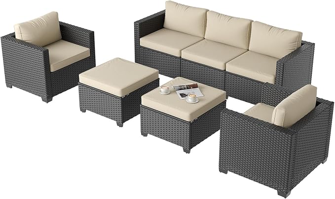 Aoxun Patio Furniture Set, 5 Piece Outdoor Sectional Sofa - Image 8