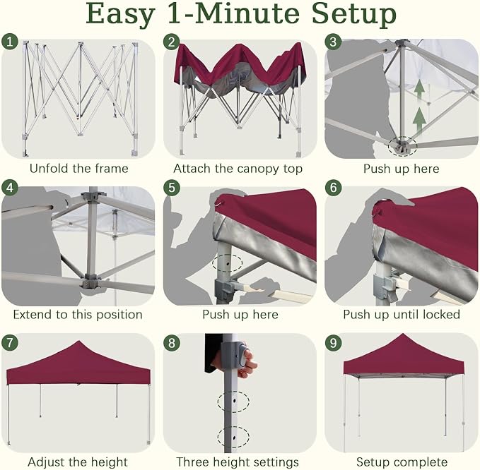 Easy 10x10 Pop Up Canopy Tent - Image 2