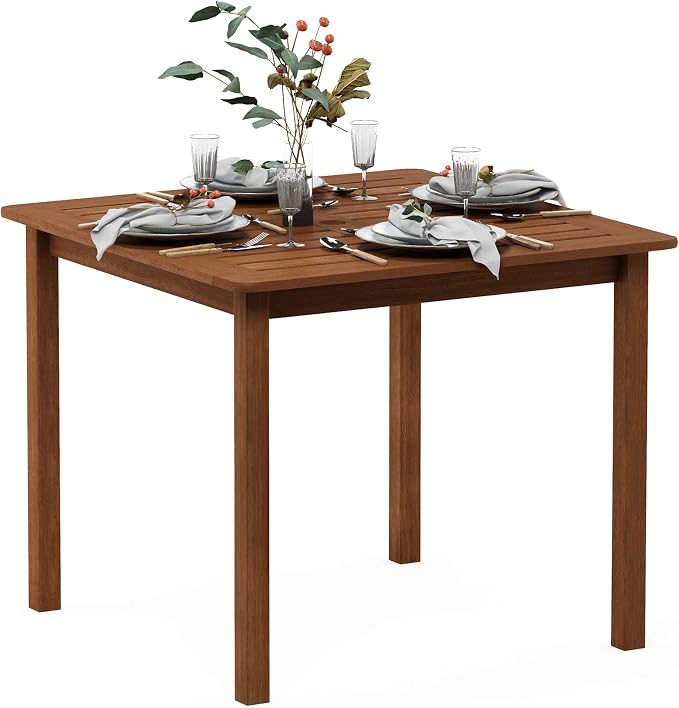 Furinno FG18006 Tioman Hardwood Patio Furniture Square Table by Furinno-FitsYourSpaceFitsYourBudget