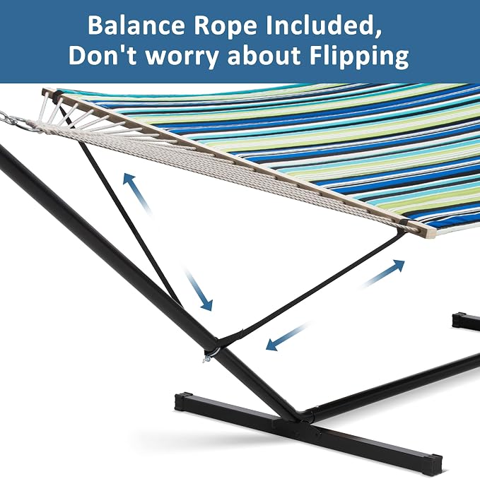 SUNCREAT Hammock with Stand 2 Person Heavy Duty, Freestanding Hammock with - Image 3