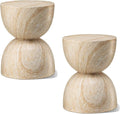Glitzhome Outdoor Side Table Set of 2, 17.75" H Decorative Garden Stool MGO by Glitzhome