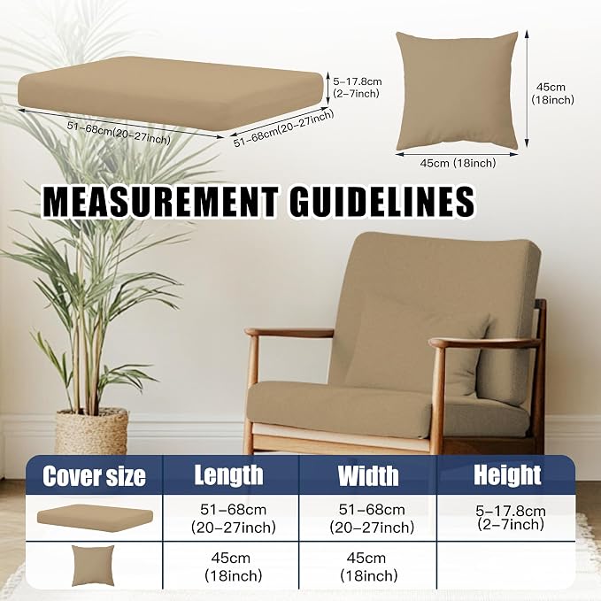 12-Piece Outdoor Cushion & Pillow Cover Set, 8 Seat Covers + 4 Pillow Covers - Image 2