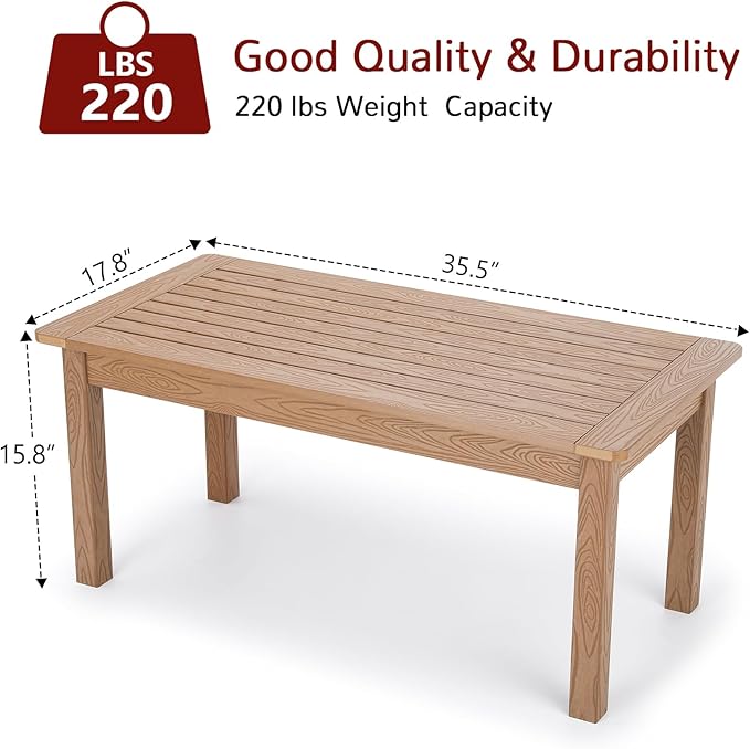 Stoog All-Weather Outdoor Coffee Table, HIPS Patio Coffee Tables - Image 3