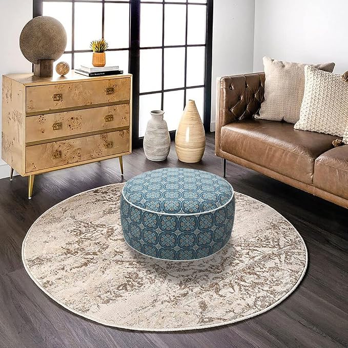 Magpie Fabrics Indoor/Outdoor Inflatable Stool Ottoman Pouf, Water Repellent - Image 8