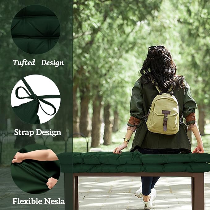 Outside Benches Cushion with Backrest, Thicken Waterproof Swing Cushions 2/3 - Image 3