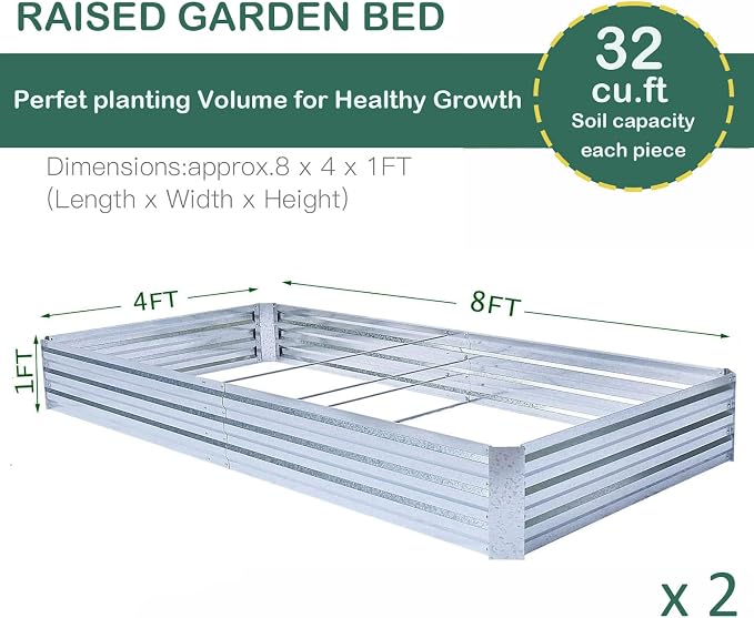 Galvanized Raised Garden Beds for Vegetables Large Metal Planter Box Steel Kit - Image 3