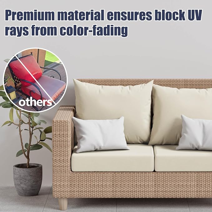 8Pcs Stretch Patio Cushion Covers, Outdoor Couch & Sofa Replacement Slipcovers - Image 3
