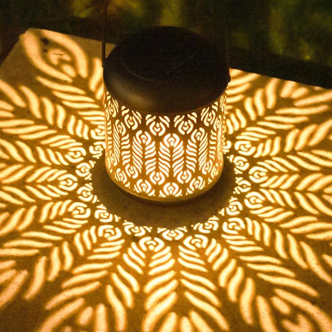 LeiDrail Solar Lantern Outdoor Hanging Lanterns Garden Metal Decorative Light - Image 9